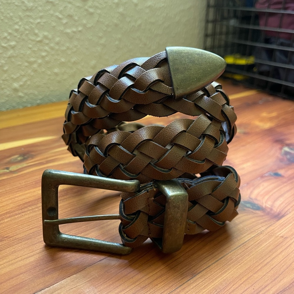Vintage Braided Leather Belt